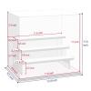 Choowin 4 Tier Clear Acrylic Display Case for Collectibles, Mini Figures, Pop Mart, Labubu, Sonny Angel, Smiski - Assemble Dustproof Acrylic Display Box with Door, Stand (White Base Step) view 2