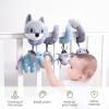 Koty Car Seat Toys, Infant Baby Spiral Plush Activity Hanging Toy for Stroller Bar Pram Crib with Music Box BB Squeaker & Rattles(Gray Fox) view 2
