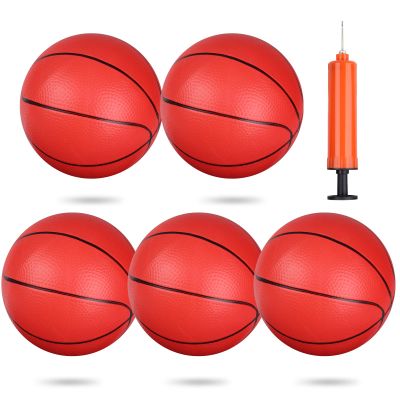 6" Mini Basketball for Kids Adults, Rubber Indoor Balls for Over Door Basketball Hoop, Toddler Balls for Beach Pool Arcade Game, 5 Pack Sport Interactive Gift for Boys Girls (with Pump)