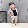 UIOKLMJH Summer Kids Boys Short Sleeve Formal Suits Blazer+Shorts 2Pcs Sets Children Wedding Prom Performance Costumes view 1