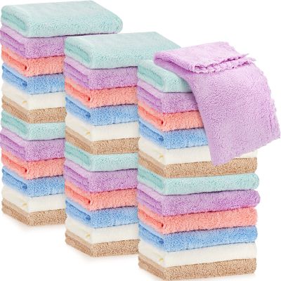 36 Pack Baby Washcloths 10 x 10 Inch Microfiber Coral Fleece Baby Towels Bath Face Towel Absorbent Soft Kids Washcloths Burp Cloth Wash Cloths for Newborns, Infants, Toddlers, Gentle on Sensitive Skin
