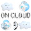 LaVenty 13 PCS Silver On Cloud 9 Balloons 9th Birthday Decoration Nine Years Old Birthday Balloon 9 Party Supplies Cloud Balloon view 1