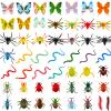100 Pcs Realistic Mini Bugs Toy, Plastic Insects Figurines For Kid Children Toddler, Fake Play Bug For Insect Themed Garden Party, Halloween Goody Bag Filler, Christmas Stocking Stuffers, Cake Topper view 2