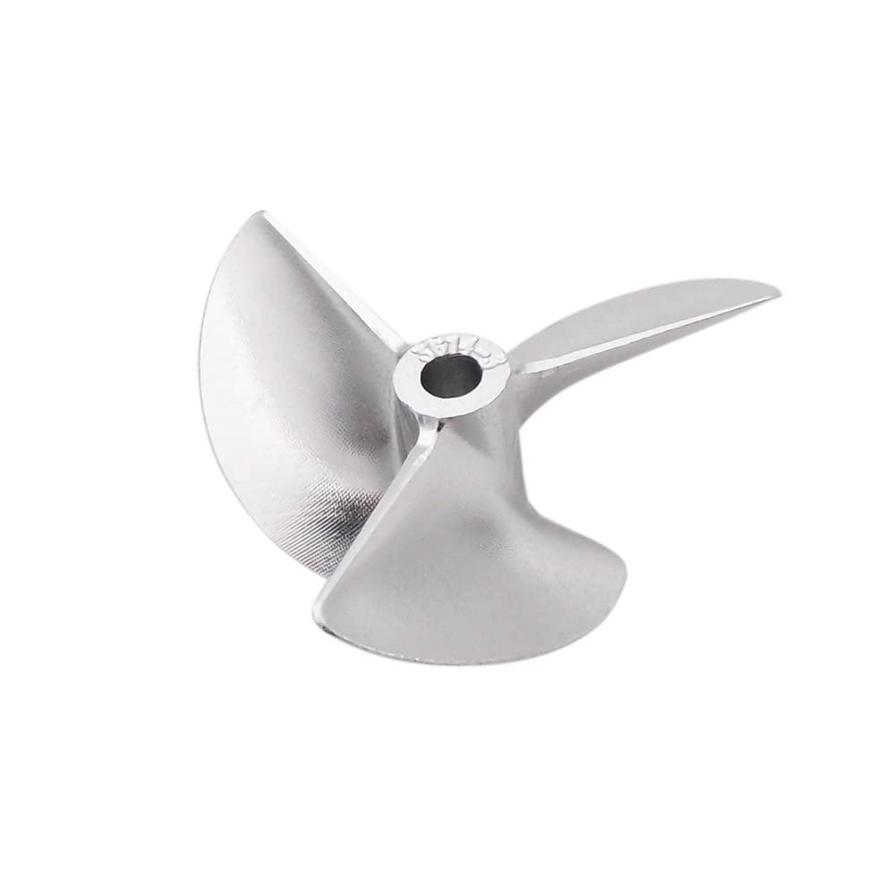 RC Boat Propeller Metal 42mm 3-Blades CNC 4.76mm 3/16" P1.4 Prop Impeller for RC Racing Boat Speed Mono CAT (42mm Left Hand)