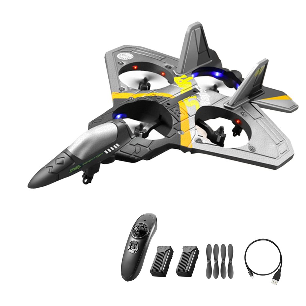 GOOLSKY Remote Control Plane RC Airplane 2.4GHz 6CH EPP RC Plane 4 Motor RC Aircraft Toys for Adult with Function Gravity Sensing Stunt Roll Cool Airplanes Remote Control Light 2 Batteries