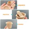 ToysCentral Basics Dollhouse Miniature Laundry Basin Wash Board Bucket Set Mini Wood Washboard Tiny Water Barrel Doll Furniture Accessory for Mini House Decor view 3