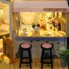 MAGQOO Dollhouse Miniature with Furniture DIY Wooden Dollhouse Kit Tiny House DIY House Kit Creative Room Idea Dust Proof Included (Cat Coffee Garden) view 4