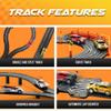 Slot Car Race Track Sets, Slot Cars - Electric Race Car Track Set, 4 High Speed Cars Tracks for Kids, Remote Control Car, Gifts Toys for Boys - 115' Racetrack view 3