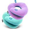 BCOZZY Kids Bundle- 2 Travel Neck Pillows for Toddlers- Super Soft Head, Neck, and Chin Support, for Comfortable Sleep in Car Seat Booster and on The Plane- Washable, Light Purple and Light Blue view 1