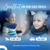 BCOZZY Kids Bundle- 2 Travel Neck Pillows for Toddlers- Super Soft Head, Neck, and Chin Support, for Comfortable Sleep in Car Seat Booster and on The Plane- Washable, Light Purple and Light Blue view 4