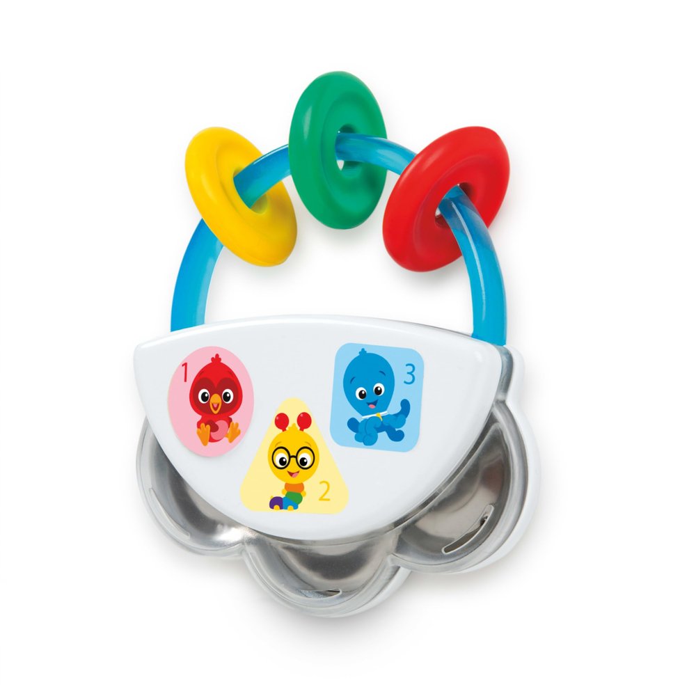 Baby Einstein Tiny Tambourine Musical Toy & Rattle, BPA Free, Take Along, Age 3 Months+