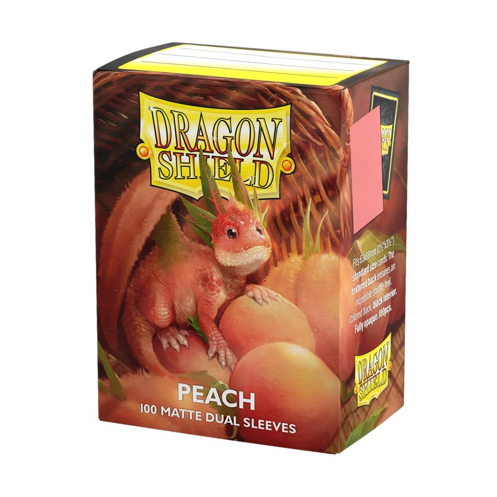 Dragon Shield | Matte Dual Standard Size Card Sleeves | 100 CT - Smooth & Tough Premium TCG Sleeves - Compatible with Pokemon, Flesh & Blood, One Piece & Magic The Gathering | Peach