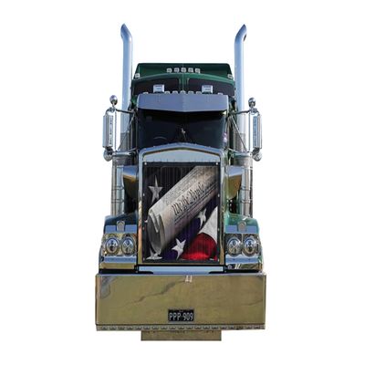 GrilleAdz We The People Mesh Bug Screen for Kenworth W900B (Bug Screen with Turnbuckle Install Kit)