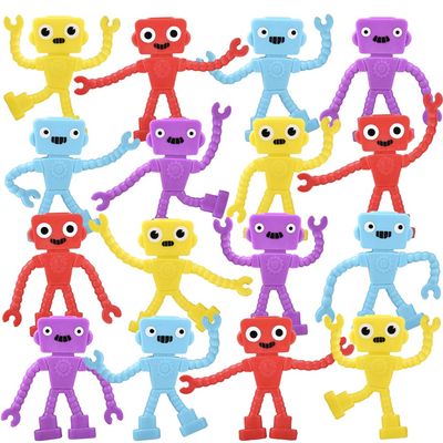 ArtCreativity 48 Pcs Robot Toys, Bendable Figure Robot Toys for Kids 3-5 in 4 Vibrant Colors, Mini Robots Party Favors, Robots Fidget Toy, for Birthday Party Favors, Goodie Bag Stuffer Pinata Filler