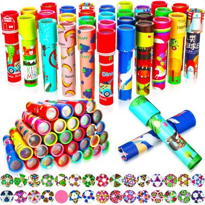 CHENGU 30 Pcs Funny Kaleidoscopes, Educational Toys Return Gifts Paper Tumble Tube Prism Lens Old Fashioned Vintage Toys Party Favor Valentines Gift for Kids Stock Stuffer, Random Style(Double Style)
