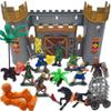 ArtCreativity Medieval Castle Knights Playset for Kids, 27-Piece Deluxe Action Figure Play Set with Storage Bucket, Assembly Castle, 6 Knight Action Figures, Horse Drawn Carriage, Catapult, and More view 1