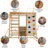 Avenlur Magnolia Indoor Playground 7-in-1 Jungle Gym Playset for Kids 2-6yrs - Slide, Climbing Wall, Rope Wall Climber, Monkey Bars, Swing - Waldorf and Montessori Style Wooden Climb Set. view 2