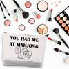 BDPWSS Funny Mahjong Makeup Bag Mahjong Lover Gift Mahjong Tiles Bag Mahjong Board Game Storage Bag Mah Jongg Player Gift (Had at maj) view 3