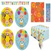 Cocomelon Birthday Party Supplies Bundle Pack includes 16 Dessert Plates, 16 Lunch Plates, 16 Napkins, 1 Table Cover, 1 Happy Birthday Banner, 1 Dinosaur Sticker Sheet (Bundle for 16) view 1