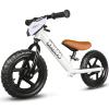 KRIDDO Toddler Balance Bike 2 Year Old, Age 24 Months to 5 Years Old, 12 Inch Push Bicycle with Customize Plate (3 Sets of Stickers Included), Gift Bike for 2-3 Boys Girls, White view 1