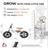 KRIDDO Toddler Balance Bike 2 Year Old, Age 24 Months to 5 Years Old, 12 Inch Push Bicycle with Customize Plate (3 Sets of Stickers Included), Gift Bike for 2-3 Boys Girls, White view 3