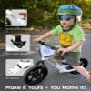 KRIDDO Toddler Balance Bike 2 Year Old, Age 24 Months to 5 Years Old, 12 Inch Push Bicycle with Customize Plate (3 Sets of Stickers Included), Gift Bike for 2-3 Boys Girls, White view 4