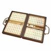 SLEE Portable Retro Mahjong Box Rare Chinese 144 Mah-Jong Set Bamboo Piece with Box view 2