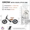 KRIDDO Toddler Balance Bike 2 Year Old,12 Inch Push Bicycle with Customize Plate (3 Sets of Stickers Included), Steady Balancing, Gift Bike for 2-5 Boys Girls, Black view 3