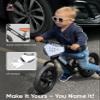 KRIDDO Toddler Balance Bike 2 Year Old,12 Inch Push Bicycle with Customize Plate (3 Sets of Stickers Included), Steady Balancing, Gift Bike for 2-5 Boys Girls, Black view 4