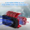 40mm Twin RC Fans Surpass Hobby 1/5 16000 RPM RC Motor Cooling Fans w/Metal Heatsink for Diameter 55-58mm Motor Compatible with 1/5 1/6 Scale RC Car Truck-Red view 2