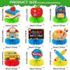 9 Pieces Back to School Party Table Decorations First Day of School Table Centerpieces School Bus Honeycomb Centerpiece Table Topper Welcome Back to School Party Supplies for Home Classroom Decoration view 2