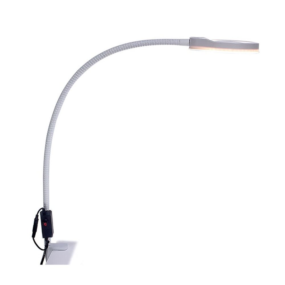 Microscope Kit Table Machine LED Lamp Illuminated Magnifier 10X Microscope Magnifying Glass with Stand Microscope Lens Adapters (Color : PD-032AL 10X White)