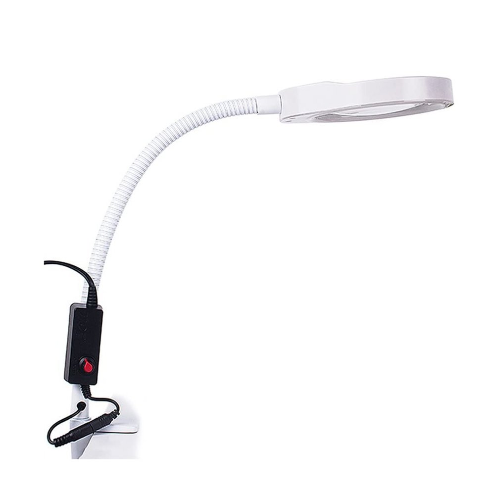 Microscope Kit Table Machine LED Lamp Illuminated Magnifier 10X Microscope Magnifying Glass with Stand Microscope Lens Adapters (Color : PD-032A 10X White)