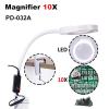 Microscope Kit Table Machine LED Lamp Illuminated Magnifier 10X Microscope Magnifying Glass with Stand Microscope Lens Adapters (Color : PD-032A 10X White) view 2