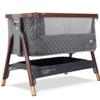 Tutti Bambini CoZee Luxe Bedside Bassinet & Sleeper for Newborns to 6 Months, Adjustable Height Portable Baby Bassinet with Mattress, Safety Straps & Travel Bag (Walnut/Slate) view 1