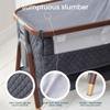 Tutti Bambini CoZee Luxe Bedside Bassinet & Sleeper for Newborns to 6 Months, Adjustable Height Portable Baby Bassinet with Mattress, Safety Straps & Travel Bag (Walnut/Slate) view 3