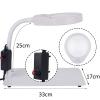 Microscope Kit Table Machine LED Lamp Illuminated Magnifier 10X Microscope Magnifying Glass with Stand Microscope Lens Adapters (Color : PD-032AL 10X Black) view 3