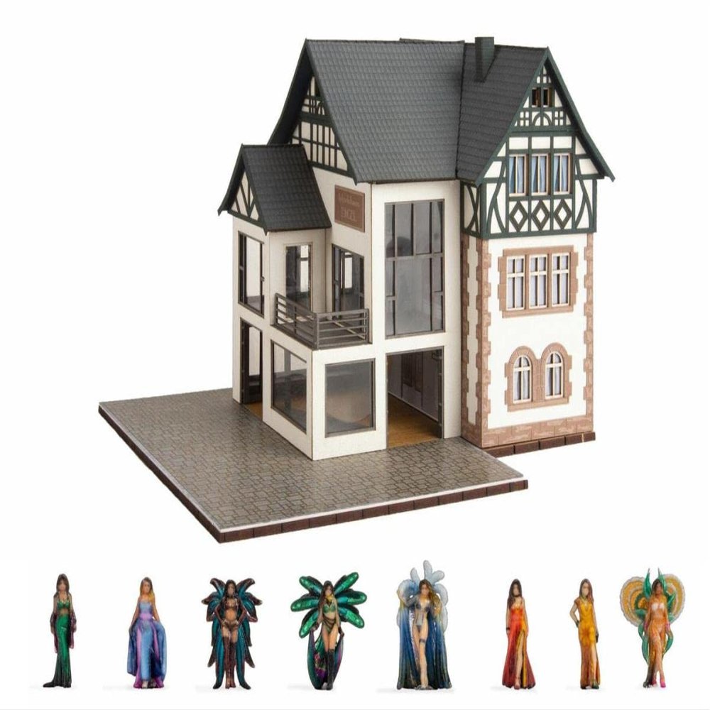 NOCH 66501 HO Scale Fashion Store w/Motorized Fashion Show - Micro-Motion - Laser-Cut Kit - 7-7/8 x 6-3/8 x 5-3/8" 20 x 16.1 x 13.7cm