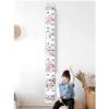 Baby Growth Chart, Height Wall Chart for Kids, Wooden Frame Canvas Measurement Hanging Ruler for Childs Room Decoration 79 x 7.9in(Flower) view 3