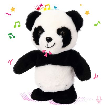 Easfan Talking Panda Repeats What You Say Electric Walking Singing Stuffed Animal Interactive Funny Plush Toy Musical Speaking Animated Toy Birthday for Kids Boys Girls, 8