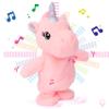 Easfan Talking Unicorn Repeats What You Say Walking Singing Stuffed Animal Electric Interactive Plush Toy Funny Animated Toy Mimicking Speaking Birthday for Kids Toddlers Pink,10'' view 1
