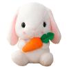 HOUPU Soft Toy - Sitting Lop Eared Rabbit, Easter White Rabbit Stuffed Bunny Animal with Carrot Soft Lovely Realistic Long-Eared Standing Pink Plush Toys (White-Carrot,25.5in/65cm) view 1