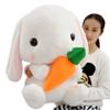 HOUPU Soft Toy - Sitting Lop Eared Rabbit, Easter White Rabbit Stuffed Bunny Animal with Carrot Soft Lovely Realistic Long-Eared Standing Pink Plush Toys (White-Carrot,25.5in/65cm) view 2