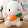 HOUPU Soft Toy - Sitting Lop Eared Rabbit, Easter White Rabbit Stuffed Bunny Animal with Carrot Soft Lovely Realistic Long-Eared Standing Pink Plush Toys (White-Carrot,25.5in/65cm) view 3
