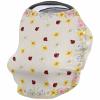 Baby Car Seat Covers, Rustic Floral Burlap Ladybugs Nursing Covers Breastfeeding Scarf, Soft Stretchy Carseat Canopy Cover Shopping Cart Cover Stroller Covers for Baby Girls Boys view 1