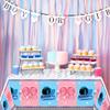 3Pcs Burnouts or Bows Gender Reveal Tablecloth Boy or Girl Plastic Table Cover He or She Party Decorations Supplies for Baby Shower Baby Gender Reveal Birthday Dessert Buffet Banquet Table Decor view 4