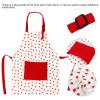 Toddler Chef Apron with Pocket, Kids Apron, Kids Apron Adjust Strap for Boys and Girls, Babies Kids Kitchen Cooking Baking Painting Apron Chefs Kitchen Red Strawberry, Kids Apron, Toddler C view 2