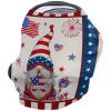 Baby Car Seat Covers, Independence Day USA Flag Gnome Linen Nursing Covers Breastfeeding Scarf, Soft Stretchy Carseat Canopy Cover Shopping Cart Cover Stroller Covers for Baby Girls Boys view 1