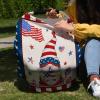 Baby Car Seat Covers, Independence Day USA Flag Gnome Linen Nursing Covers Breastfeeding Scarf, Soft Stretchy Carseat Canopy Cover Shopping Cart Cover Stroller Covers for Baby Girls Boys view 4