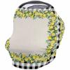 Baby Car Seat Covers, Summer Lemon Black White Buffalo Plaid Nursing Covers Breastfeeding Scarf, Soft Stretchy Carseat Canopy Cover Shopping Cart Cover Stroller Covers for Baby Girls Boys view 1